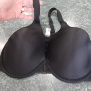 Leading Lady Women's Bra 36DD Front Closure Racerback Adjustable Black 5415 EUC